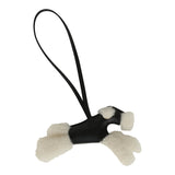 Hermes Budy Charm Black Milo Lambskin and Ecru Merino Sheepskin - Thumbnail View 2
