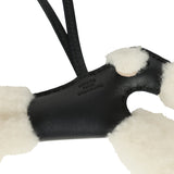 Hermes Budy Charm Black Milo Lambskin and Ecru Merino Sheepskin - Thumbnail View 3