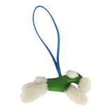 Hermes Budy Charm Vert Yucca and Bleu Hydra Milo Lambskin and Ecru Merino Wool