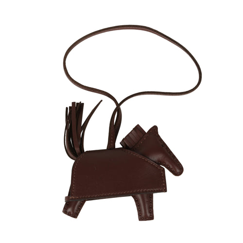 Hermes Rodeo Rock Bag Charm PM Terre Milo Lambskin Gold Hardware