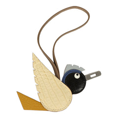 Hermes Birdy Charm Vanille, Jaune Ambre, Gris Fonce, Bleu Saphir, Bleu Glacier, Etoupe Matte Alligator, Lizard Niloticus, Chevre Mysore, Epsom and Milo Lambskin Palladium Hardware