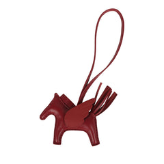 Hermes Pegase Rodeo Bag Charm PM Rouge H Milo Lambskin