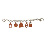 Pre-owned Hermes Olga Bag Charm Fauve Barenia Palladium Hardware