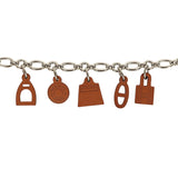 Pre-owned Hermes Olga Bag Charm Fauve Barenia Palladium Hardware