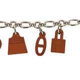 Pre-owned Hermes Olga Bag Charm Fauve Barenia Palladium Hardware