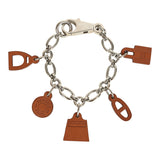 Pre-owned Hermes Olga Bag Charm Fauve Barenia Palladium Hardware