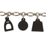 Pre-owned Hermes Olga Bag Charm Black Barenia Palladium Hardware