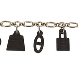 Pre-owned Hermes Olga Bag Charm Black Barenia Palladium Hardware