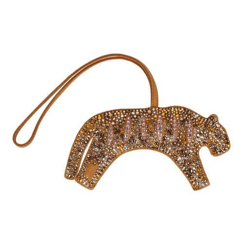 Custom Multicolored Swarovski Crystal Hermes Rooroo Bag Charm Sesame Milo Lambskin and Rose Sakura Chevre