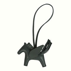 Hermes Rodeo Bag Charm PM Vert Mangrove Milo Lambskin