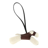 Hermes Budy Charm Terre and Black Milo Lambskin and Ecru Merino Wool - Thumbnail View 2
