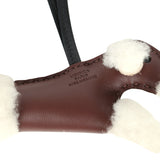 Hermes Budy Charm Terre and Black Milo Lambskin and Ecru Merino Wool - Thumbnail View 3