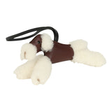 Hermes Budy Charm Terre and Black Milo Lambskin and Ecru Merino Wool - Thumbnail View 4
