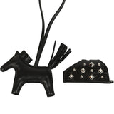 Hermes Rodeo Rock Bag Charm PM Black Shiny Varaus Niloticus Lizard and Milo Lambskin Palladium Hardware - Thumbnail View 3