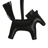 Hermes Rodeo Rock Bag Charm PM Black Shiny Varaus Niloticus Lizard and Milo Lambskin Palladium Hardware - Thumbnail View 5