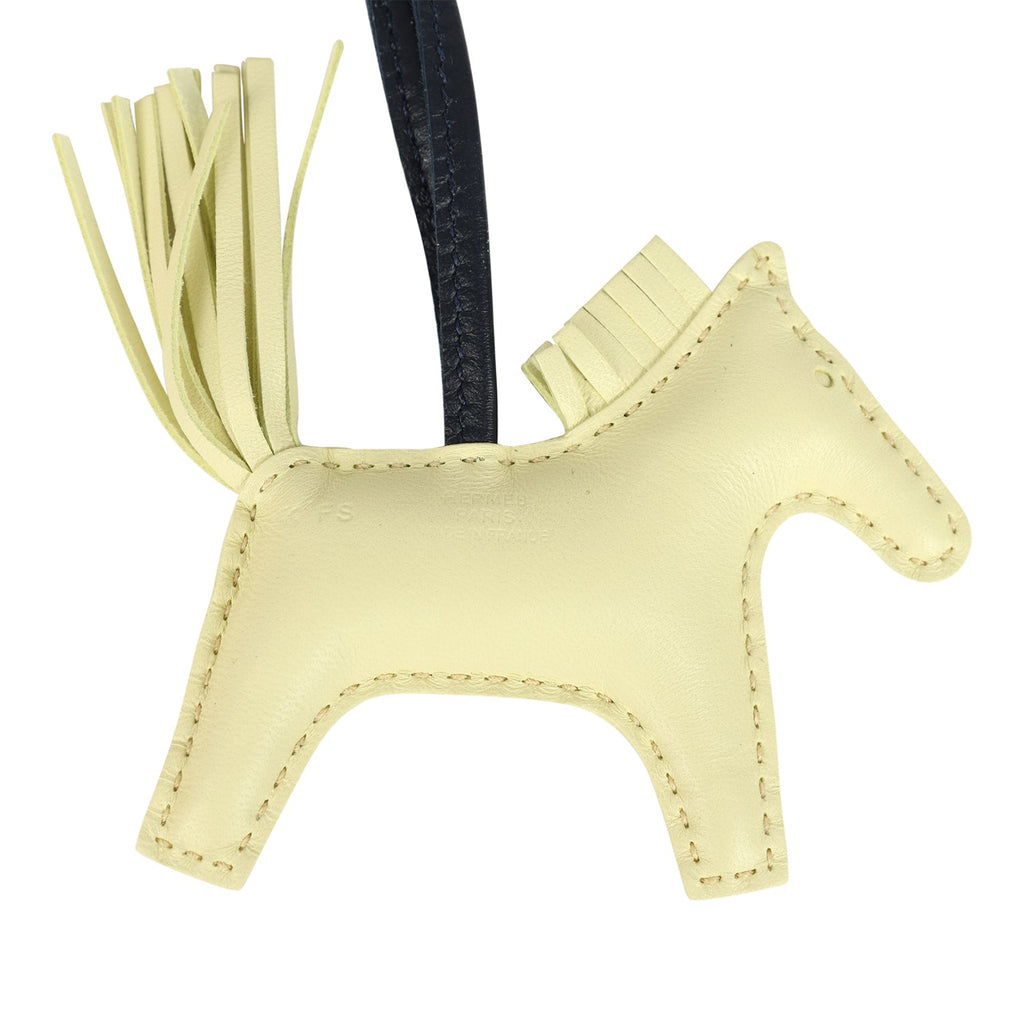 Hermes Rodeo Robeo Hermes Rodeo Robeo Coeur Charm PM Jaune Milton, Bleu Nuit and Bleu Tie