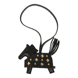 Hermes Rodeo Rock Bag Charm PM Black Milo Lambskin Gold Hardware - Thumbnail View 1