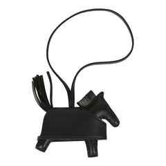 Hermes Rodeo Rock Bag Charm PM Black Milo Lambskin Gold Hardware