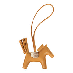 Hermes Rodeo Bag Charm PM Sesame Touch Milo Lambskin and Himalaya Matte Niloticus Crocodile