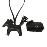 Hermes Rodeo Robeo Plush Charm PM Black Milo Lambskin and Wool Palladium Hardware - Thumbnail View 3