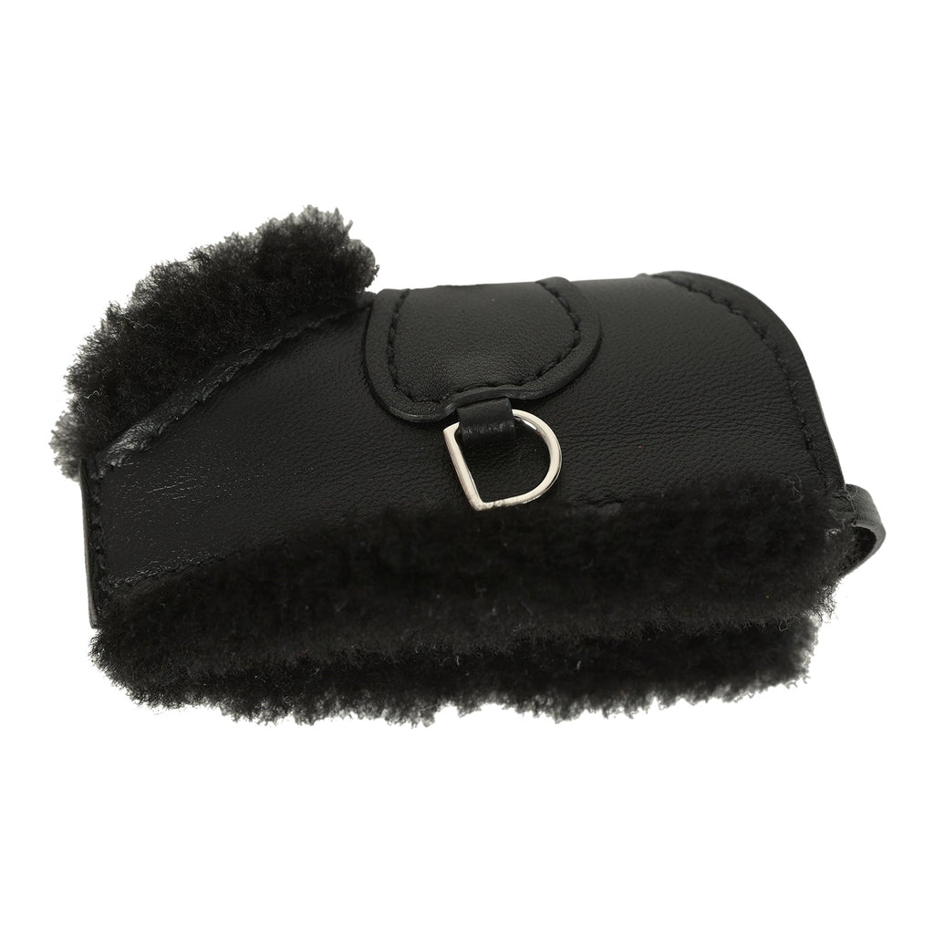 Hermes Rodeo Robeo Plush Charm PM Black Milo Lambskin and Wool Palladi