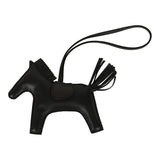 Hermes Rodeo Bag Charm MM So Black Milo Lambskin and Varanus Niloticus Lizard Touch - Thumbnail View 1