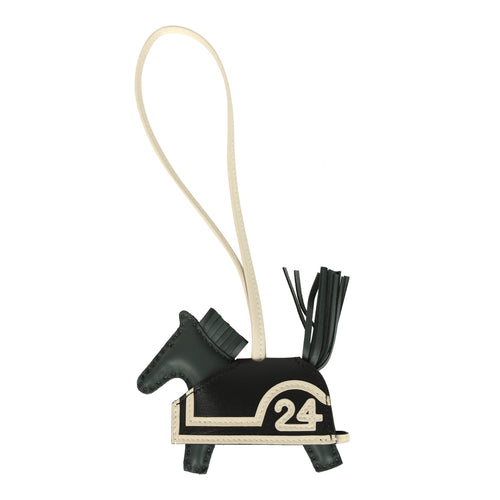 Hermes Rodeo Robeo 24 Charm PM Vert Mangrove, Craie, Black Milo Lambskin