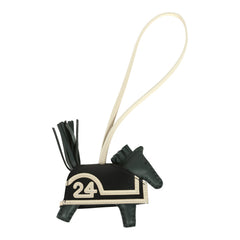 Hermes Rodeo Robeo 24 Charm PM Vert Mangrove, Craie, Black Milo Lambskin