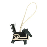 Hermes Rodeo Robeo 24 Charm PM Vert Mangrove, Craie, Black Milo Lambskin - Thumbnail View 2