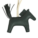 Hermes Rodeo Robeo 24 Charm PM Vert Mangrove, Craie, Black Milo Lambskin - Thumbnail View 5