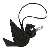 Hermes Birdy Charm Black Matte Alligator & Lizard Niloticus Touch, Chevre Mysore, Epsom & Milo Lambskin Palladium Hardware - Thumbnail View 2