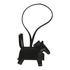 Hermes Rodeo Rock Bag Charm PM Black Milo Lambskin Palladium Hardware