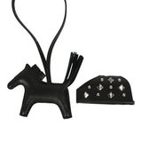 Hermes Rodeo Rock Bag Charm PM Black Milo Lambskin Palladium Hardware - Thumbnail View 3