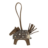 Hermes Rodeo Rock Bag Charm PM Ombre Shiny Varanus Salvator Lizard and Etoupe Milo Lambskin Palladium Hardware - Thumbnail View 1