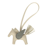 Hermes Pegase Rodeo Bag Charm PM Craie Milo Lambskin and Gris Ciment Alligator Mississippiensis Touch - Thumbnail View 1