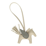 Hermes Pegase Rodeo Bag Charm PM Craie Milo Lambskin and Gris Ciment Alligator Mississippiensis Touch - Thumbnail View 2