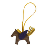 Hermes Pegase Rodeo Bag Charm PM Etoupe, Jaune De Naples, Purple Milo Lambskin - Thumbnail View 1
