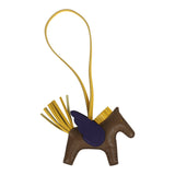 Hermes Pegase Rodeo Bag Charm PM Etoupe, Jaune De Naples, Purple Milo Lambskin - Thumbnail View 2
