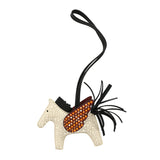 Custom Hermes Multi Bedazzled Pegase Rodeo Bag Charm PM Craie, Black, Rouge H Milo Lambskin - Thumbnail View 1