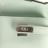 Hermes Kelly Festival Bag Charm Vert Peppermint Swift Palladium Hardware - Thumbnail View 7