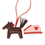 Hermes Rodeo Robeo Coeur Charm PM Terre, Capucine & Rose Sakura Milo Lambskin - Thumbnail View 3