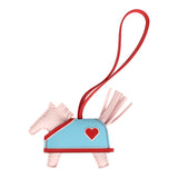 Hermes Rodeo Robeo Coeur Charm PM Rose Darling, Bleu Celeste & Rouge Radieux Milo Lambskin - Thumbnail View 1