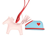 Hermes Rodeo Robeo Coeur Charm PM Rose Darling, Bleu Celeste & Rouge Radieux Milo Lambskin - Thumbnail View 3