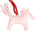 Hermes Rodeo Robeo Coeur Charm PM Rose Darling, Bleu Celeste & Rouge Radieux Milo Lambskin - Thumbnail View 5