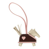 Hermes Rodeo Robeo Coeur Charm PM Craie, Rose Sakura & Terre Milo Lambskin - Thumbnail View 4