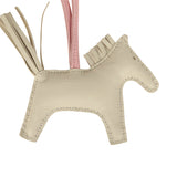 Hermes Rodeo Robeo Coeur Charm PM Craie, Rose Sakura & Terre Milo Lambskin - Thumbnail View 5