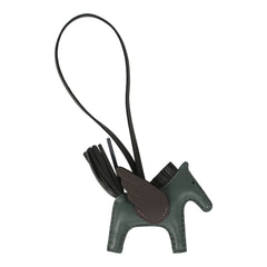 Hermes Pegase Rodeo Bag Charm PM Vert Mangrove, Black, Bai-Brun Milo Lambskin