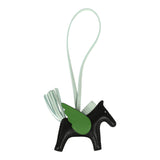 Hermes Pegase Rodeo Bag Charm PM Black, Vert Peppermint and Vert Yucca Milo Lambskin - Thumbnail View 2