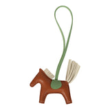 Hermes Rodeo Bag Charm PM Gold, Craie, Vert Criquet Milo Lambskin - Thumbnail View 1