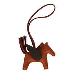 Hermes Pegase Rodeo Bag Charm PM Pain D' Epice, Moka and Sienne Milo Lambskin
